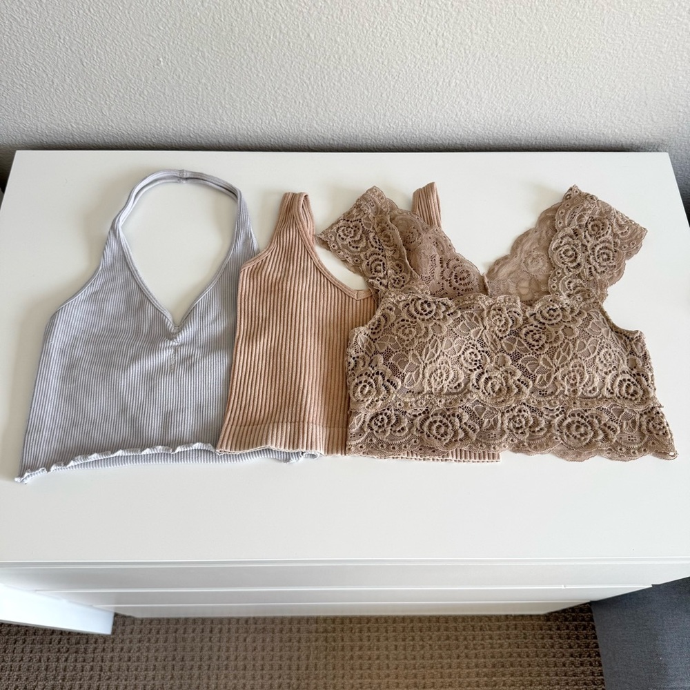 Bundle Lot of 3 Cami Crop Top
